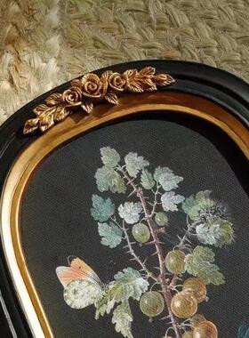 法式轻奢小众装饰画祖母绿雕花复古树脂相框挂画中古艺术画框摆台