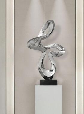 大型电镀轻奢抽象雕塑摆件酒店大堂样板房客厅艺术摆设玄关装饰品
