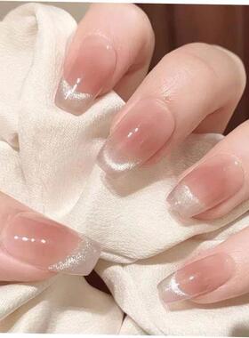 24pcs/box Fake Nails Press on Short Reusable with Designs Se