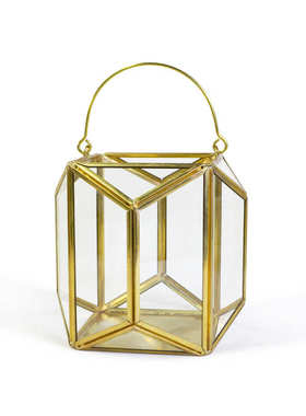 厂家批发手提几何玻璃风灯烛台创意北欧风灯工艺品摆件浪漫蜡烛台