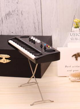 迷你电子琴模型木质摆件管风琴手工模型摆件娃娃乐器双排键电子琴