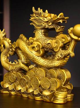 纯铜龙摆件黄铜金钱龙金龙五爪龙云龙生肖龙元宝龙财字龙桌面摆件