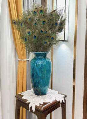 家居饰品摆件纯天然孔雀羽毛花瓶孔雀毛真羽毛孔雀翎尾婚庆装饰品