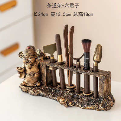 Tea Ceremony Six Gentlemen Chinese Ebony Kung Fu Tea Set Tea Brush Pot Pen Tea Spoon Tea Ceremony Stand Ornament