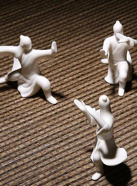 创意陶瓷中式太极古代功夫人物禅意小摆设家居软装桌面装饰工艺礼