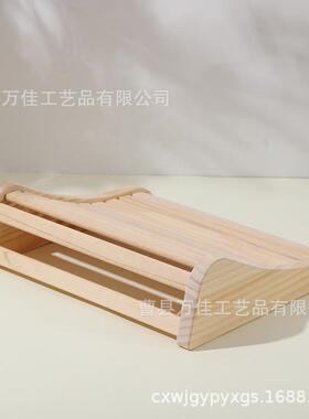现货实木桑拿头枕汗蒸房流线型枕头桑拿配件松木双曲面护颈枕