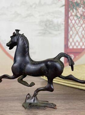 黄家铜马玄关摆件生肖马铜马踏开飞2316燕饰居办装公室大小号业礼