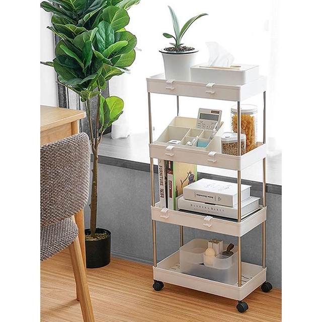 Seamless storage rack kitchen seasoning vegetable basket bathroom floor-standing gap multi-layer cart narrow-slit storage rack
