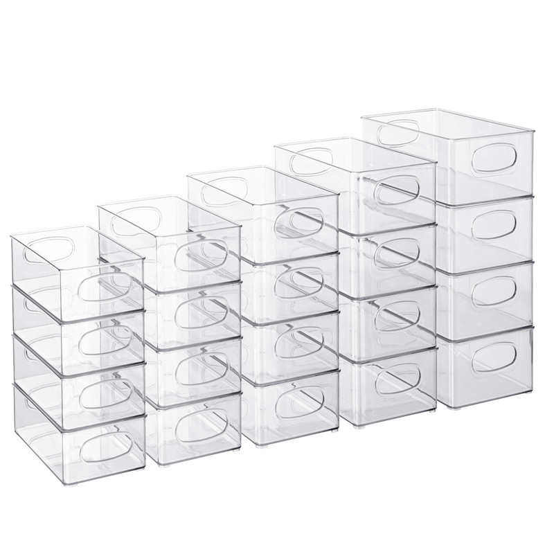 5件套透明塑料收纳盒厨房杂物桌面整理盒蔬菜水果冰箱收纳,淘宝优惠券,粉丝福利购,淘宝优惠卷