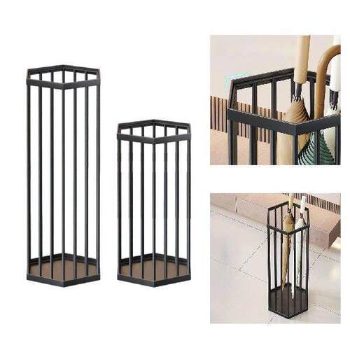 Metal Umbrella Storage Bin Stand Hollow Design Versatile - 图2