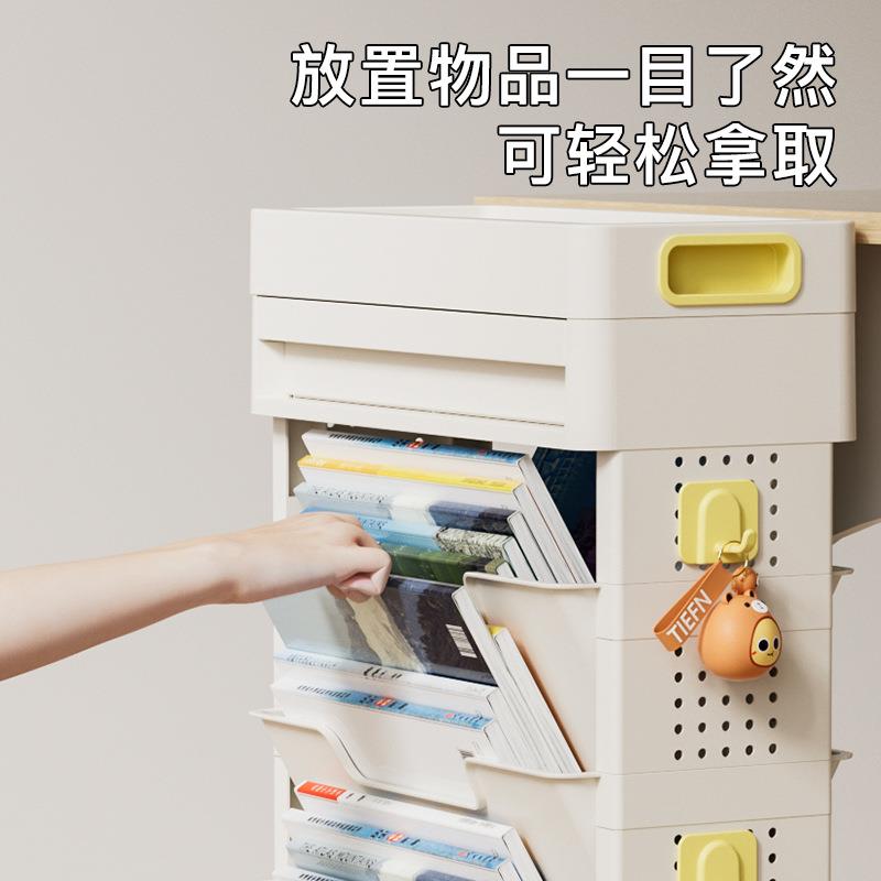 Movable bookshelf floor-standing bedroom desktop storage rack study large-capacity multi-layer book storage rack
