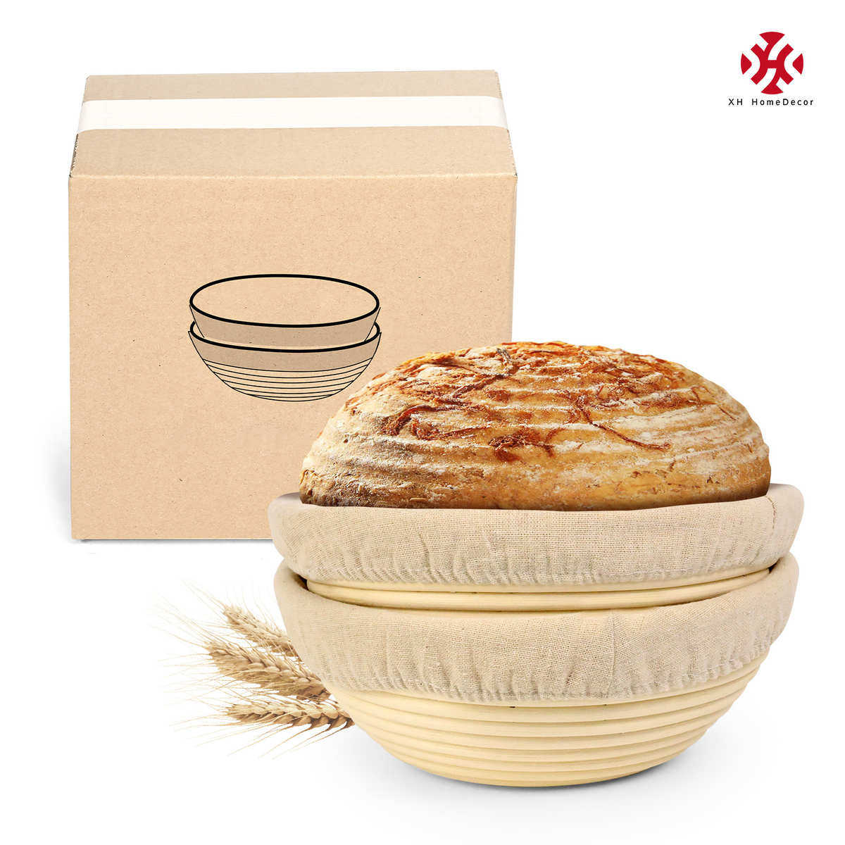 套二圆形9英寸欧式面包发酵篮面团发酵碗酸面包发酵烘焙工具套装,淘宝优惠券,粉丝福利购,淘宝优惠卷