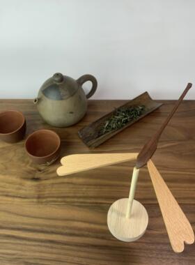 原木色平衡竹蜻蜓茶道中式手工摆件禅意复古古风桌面家居装饰