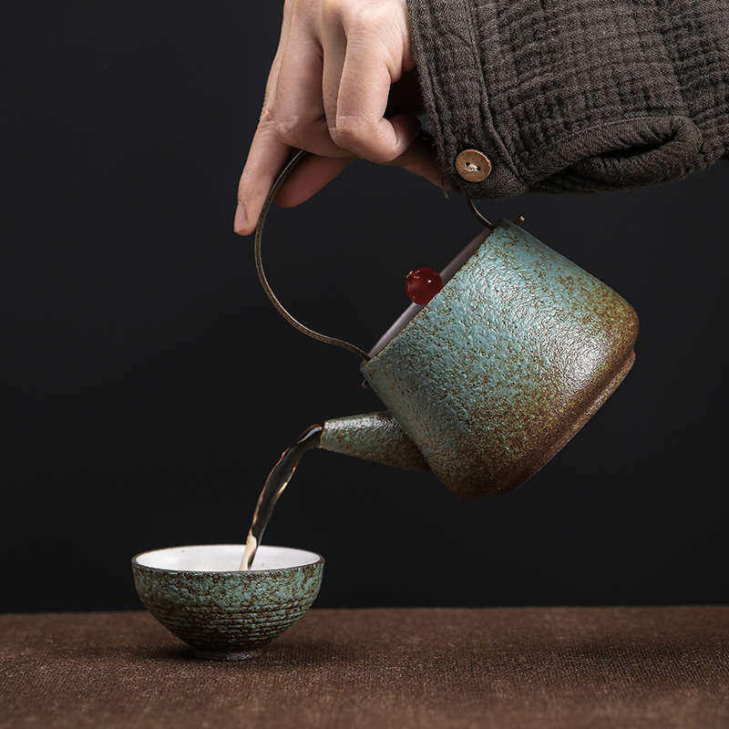 Stone pottery creative Japanese retro ceramic warm tea stove glass teapot candle heating base kung fu tea set accessories