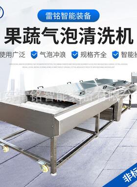 商用海鲜食材毛辊清洗机扇贝牡蛎全自动清洗设备果蔬气泡清洗机