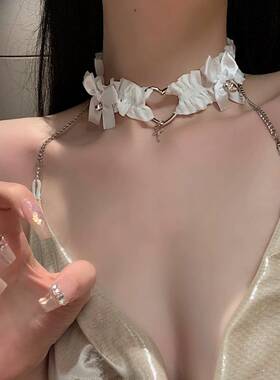 蝴蝶结爱心铃铛腿环女朋克蕾丝大腿饰品颈带项圈锁骨链配饰腿链子
