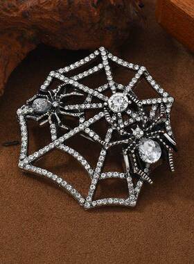 Halloween Spider Web Insect Brooch Men Suit Pin