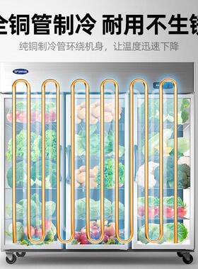 银都 展示柜商用多功能三门点菜柜保鲜陈列柜冷藏柜饮料立式冰柜