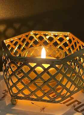 厂家直销巴洛克铁艺烛台温馨浪漫烛光晚餐装饰灯婚庆影视道具摆件