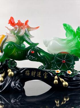 新款上市招树脂仿玉招财貔貅白菜摆件客厅家居开业招财礼品