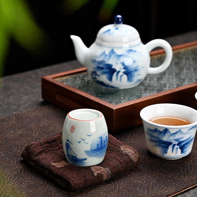 覆古盖置陶瓷盖托手绘古青茶壶盖碗盖子中式功夫茶具茶道配件,淘宝优惠券,粉丝福利购,淘宝优惠卷