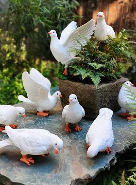 彷真动物雕塑彷真和平鸽摆件草坪鸽子装饰花园庭院公园幼儿园布置