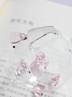 硅玻璃攒金豆豆只进硼795不出小猪存钱罐小金许豆收纳瓶高愿厂家