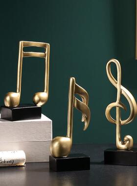 北欧风格树脂工艺品音乐符号三件套摆件家居客厅玄关装饰摆件