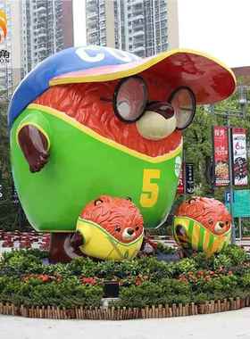 型大人公仔雕塑 039美陈景观卡通动物户外摆件 定制大型玻钢璃物