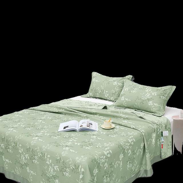 High-end natural pure bamboo fiber mat three-piece set sheet soft mat thickened cover machine washable ice silk air conditioning mat