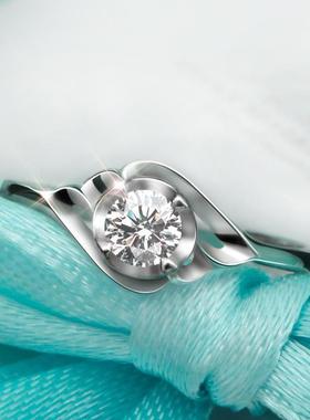 七夕节戒指镀银仿真钻石女戒指结婚钻戒女戒求婚戒指镶嵌锆石戒指