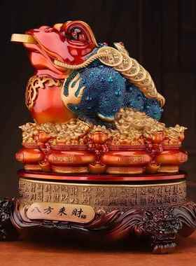 八668方来财件金蟾摆宝蟾蜍聚办公室店铺前台关客厅装饰开业礼玄