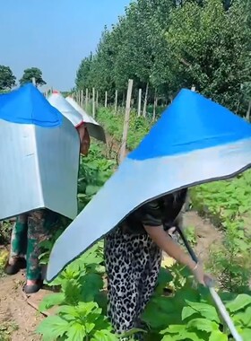 干农活遮阳神器！夏季地里干活防晒斗篷户外披风折叠隔热采茶帽子