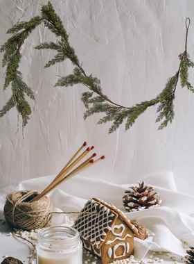 圣诞节人造3米雪松藤条装饰节日活动氛围挂饰桌面墙面摆饰