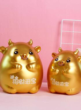 北欧ins风创意可爱牛牛摆件客厅卧室桌面存钱存钱筒少女心装饰品