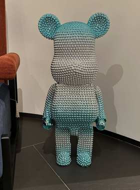 网红电镀暴力熊卡通存钱罐创意装饰品轻奢客厅电视柜落地大型摆件