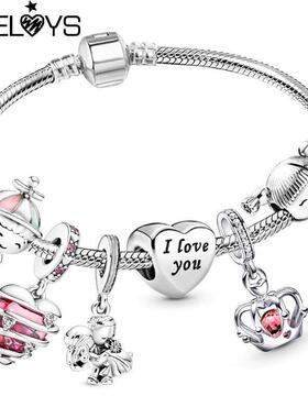 CHIELOYS Trendy Romantic Silver Color Charm Bracelet With