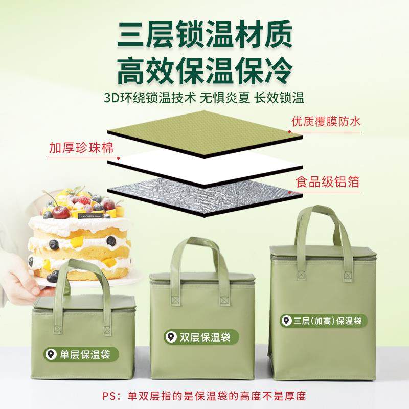 牛油果绿色6810寸生日蛋糕保温袋外送专用保冷冷藏袋加厚可定logo,淘宝优惠券,粉丝福利购,淘宝优惠卷