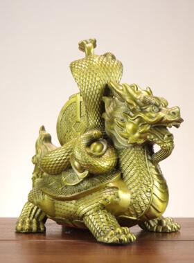 铜杨记玄武铜金钱玄铜AL687182武四大神兽玄武家居办公室铜摆玄武