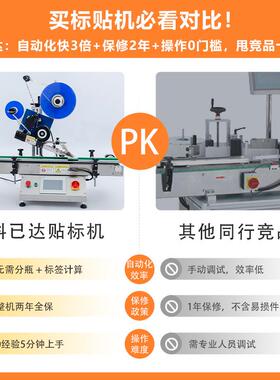 全自动小型平面贴标机食品日化纸盒瓶盖高速高精度现货可定制标签