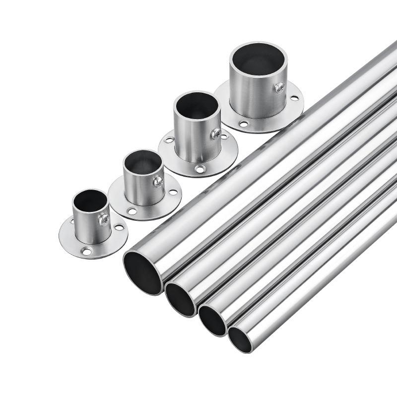 304 stainless steel clothes hanging rod, adjustable balcony clothes drying rod, modern simple wardrobe hanging rod, multi-size customization