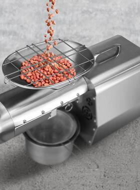 跨境全自动家用智能小型不锈钢家用榨油机不锈钢色1800W