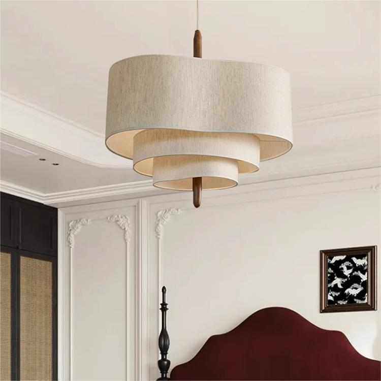 侘寂风布艺吊灯复古卧室餐厅法式中古客厅主灯设计师创意书房灯具,淘宝优惠券,粉丝福利购,淘宝优惠卷