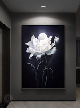 高端花卉入口门入口装饰画简约现代走廊过道端挂画典雅落地画