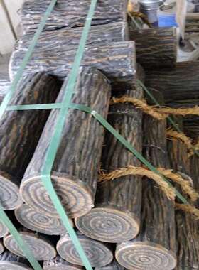 混凝土仿木桩景观园艺用品河道生态彼岸园艺造景树桩护栏