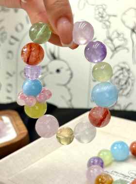 原创天然绝美多宝水晶手串多巴胺手饰夏日女款小众轻奢设计饰品