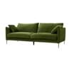 Retro style velvet sofa, small apartment furniture, fabric sofa, living room, simple modern straight row three-person sofa