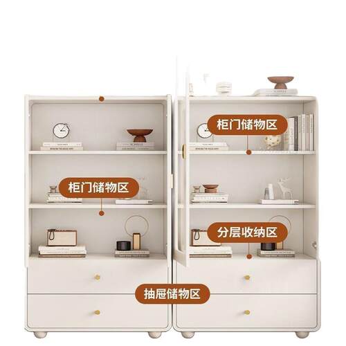 厅实防木儿童书柜落组地带门书架NOJ尘收纳储物柜客合展示柜置物 - 图3