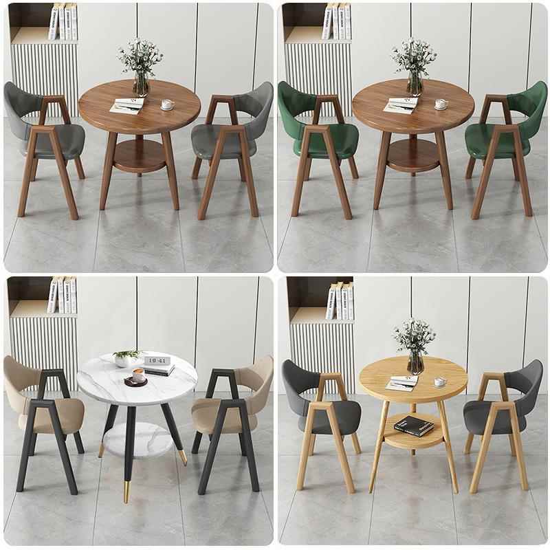 北欧休闲桌椅组合接待会客小圆桌阳台奶茶店办公室休息区洽谈桌子 - 图3