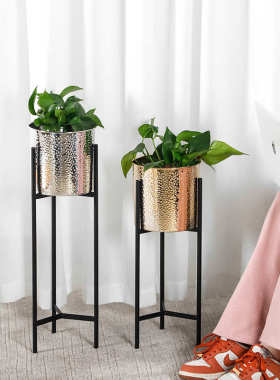 创意室内花架 北欧风高低铁艺花架 客厅落地阳台花盆摆件装饰盆栽